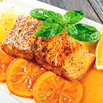 Somon în sos de portocale